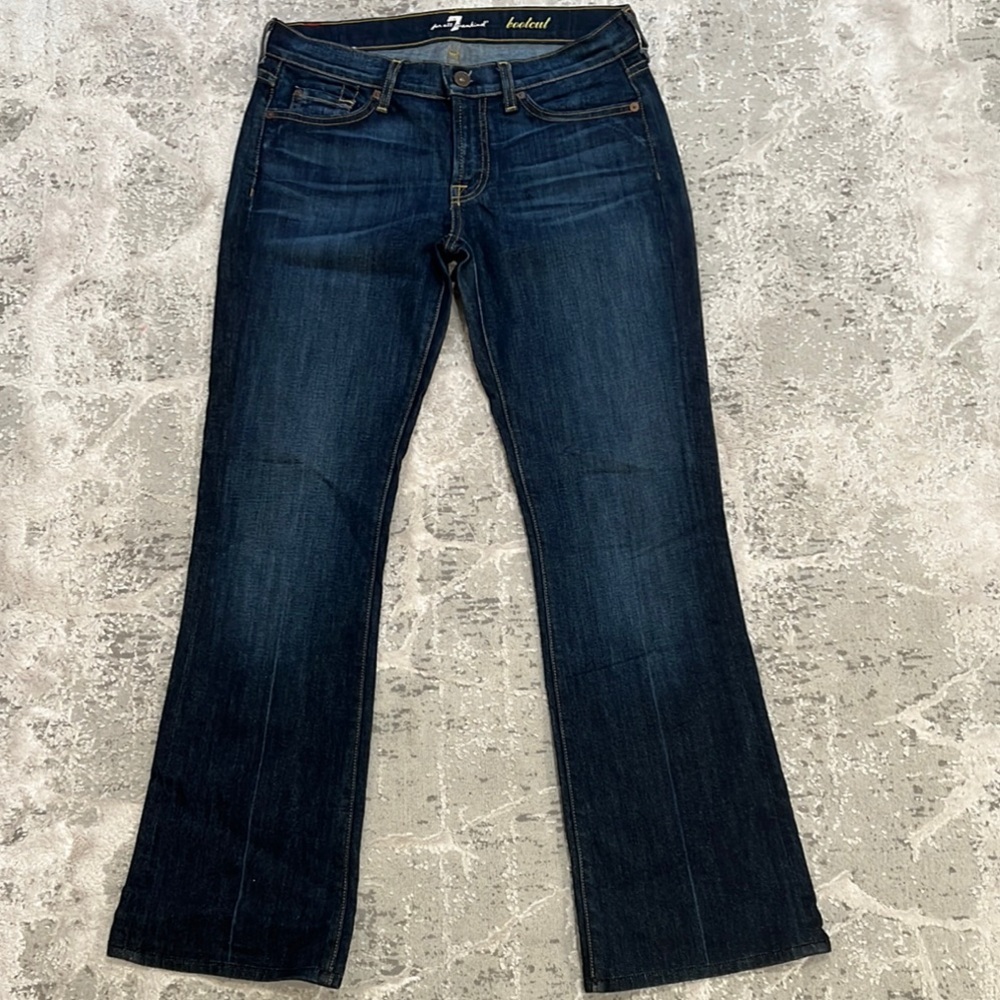 7 For All Mankind Blue Boot Cut Jeans